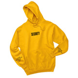 Justin Bieber "Security / Purpose The World Tour London 2016 / Black & White Purpose Tour" Unisex Adult Yellow Gold Hoodie Sweatshirt
