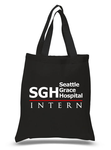 Grey's Anatomy "SGH Seattle Grace Hospital Intern" 100% Cotton Tote Bag