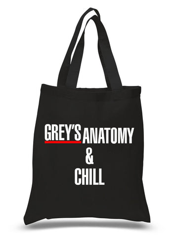 Grey's Anatomy "Grey's Anatomy & Chill" 100% Cotton Tote Bag