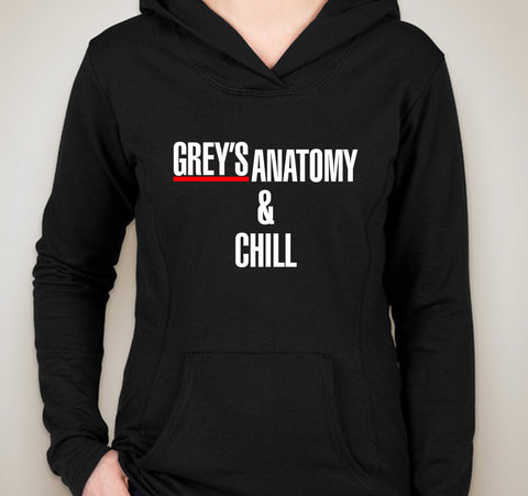 Grey’s Anatomy “Grey’s Anatomy & Chill” Unisex Adult Hoodie Sweatshirt