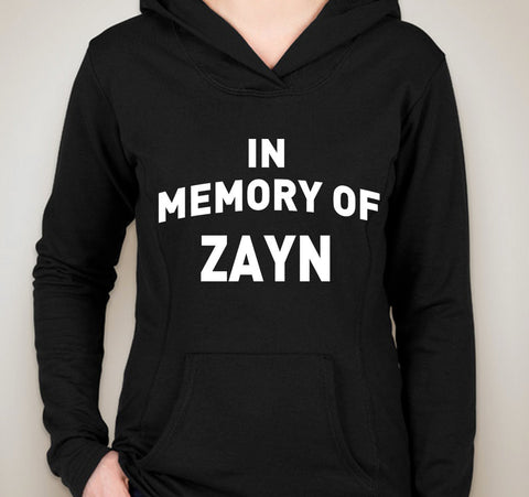 One Direction "In Memory of Zayn" Unisex Adult Hoodie Sweatshirt