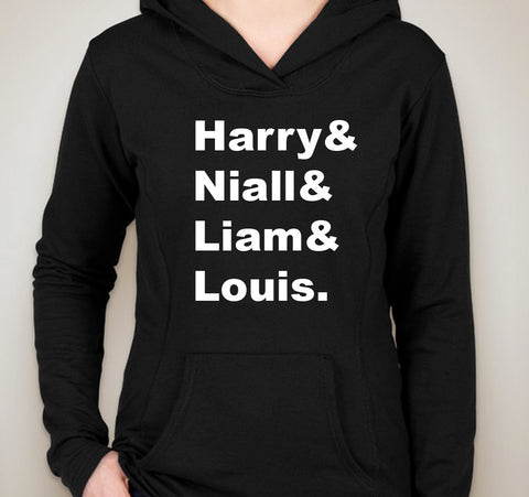 One Direction "Harry & Niall & Liam & Louis." Unisex Adult Hoodie Sweatshirt