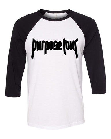 Justin Bieber "Purpose Tour" Logo Baseball Tee