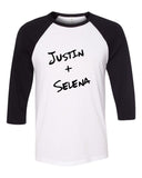 Justin Bieber / Selena Gomez "Justin + Selena" Baseball Tee