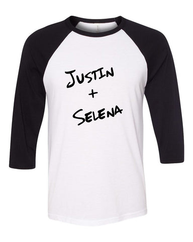 Justin Bieber / Selena Gomez "Justin + Selena" Baseball Tee