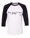 One Direction "Love You Goodbye" Harry Handwriting Baseball Tee