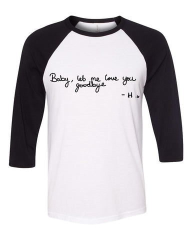 One Direction "Love You Goodbye" Harry Handwriting Baseball Tee