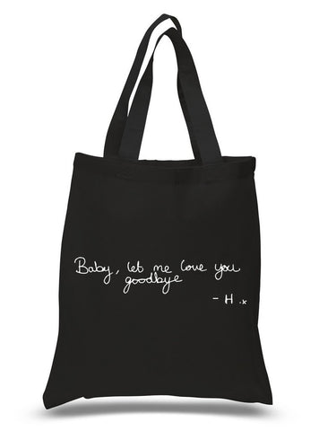 One Direction "Love You Goodbye" Harry Handwriting 100% Cotton Tote Bag