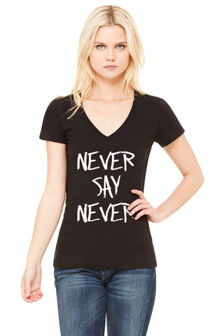 Justin Bieber "Never Say Never" V-Neck T-Shirt