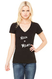 Nick Jonas / Miley Cyrus "Nick + Miley" V-Neck T-Shirt