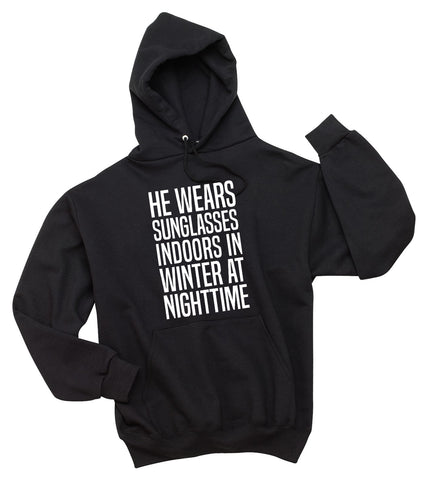 Ed Sheeran "New Man - He wears sunglasses indoors in winter at nighttime" Unisex Adult Hoodie Sweatshirt