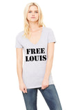 Louis Tomlinson "Free Louis" V-Neck T-Shirt