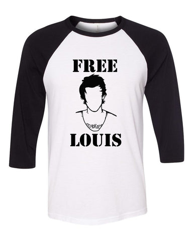 Louis Tomlinson "Free Louis Stencil" Baseball Tee