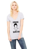 Louis Tomlinson "Free Louis Stencil" V-Neck T-Shirt