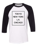 5 Seconds of Summer 5SOS "Money - Tokyo NY LA Chicago" Box Baseball Tee