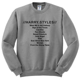 Harry Styles Solo Album Tracklist Crewneck Sweatshirt