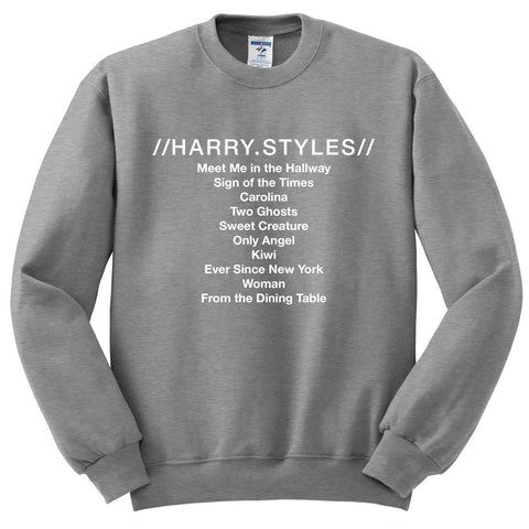 Harry Styles Solo Album Tracklist Crewneck Sweatshirt