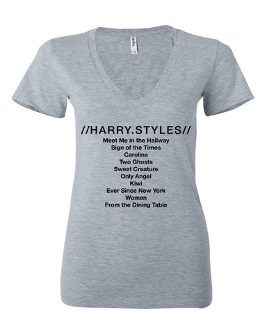 Harry Styles Solo Album Tracklist Women's V-Neck T-Shirt